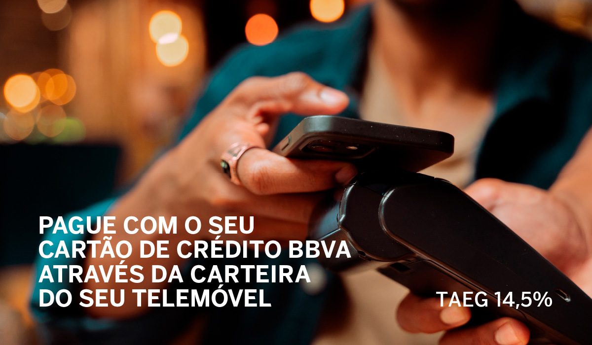 Pague com o seu Cartão de Crédito BBVA através da carteira do seu telemóvel