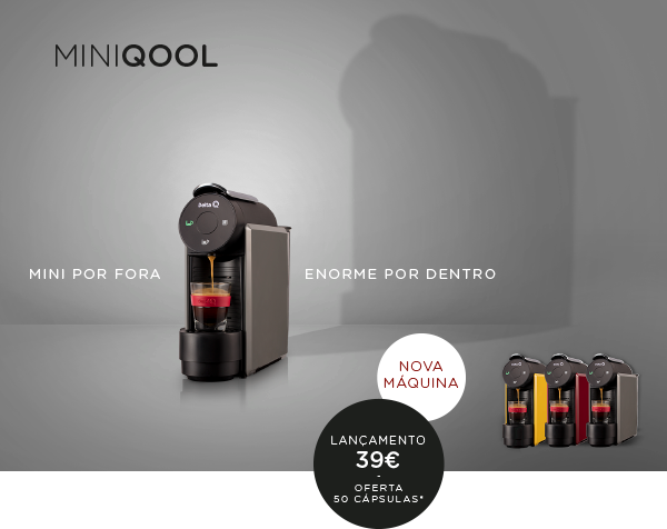 Mini por fora, enorme por dentro. Lançamento €39 com oferta de 50 cápsulas.