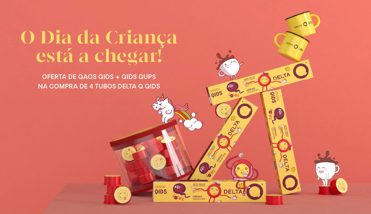 O Dia da Criança está a chegar! Oferta de Qaos Qids + Qids Qups na compra de 4 tubos Delta Q Qids