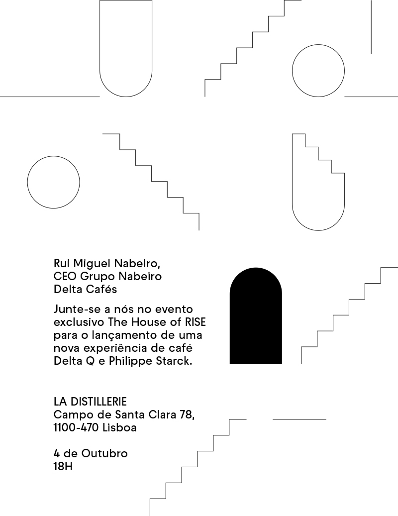 Junte-se a nós no evento exclusivo The House of RISE para o lançamento de uma nova experiência de café Delta Q e Philippe Starck.