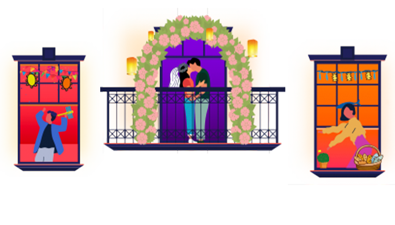 No Santo António, São João e São Pedro, Desperta a festa pela cidade, Mas mesmo em casa vamos celebrar Com toda a intensidade.