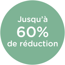 Jusqu’à 60% de réduction